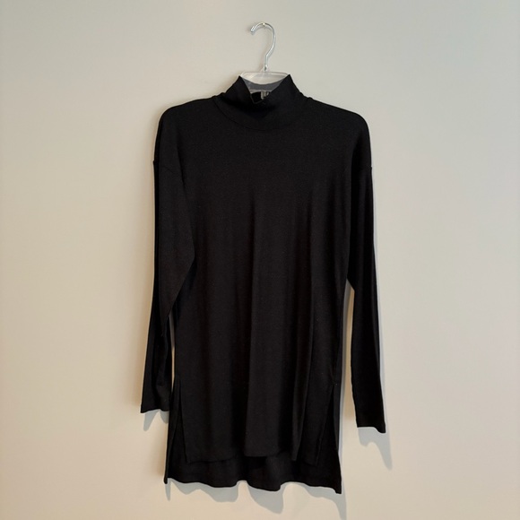 Anthropologie Vanessa Virginia Black Turtleneck Long Sleeve Cutout Dress - Picture 1 of 7